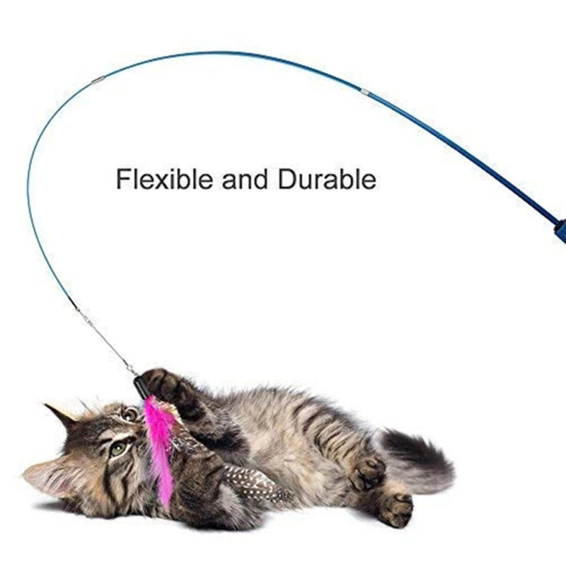 3-Tier Telescopic Kitty Wand – Extendable Fishing Pole Toy for Active Play and Exercise