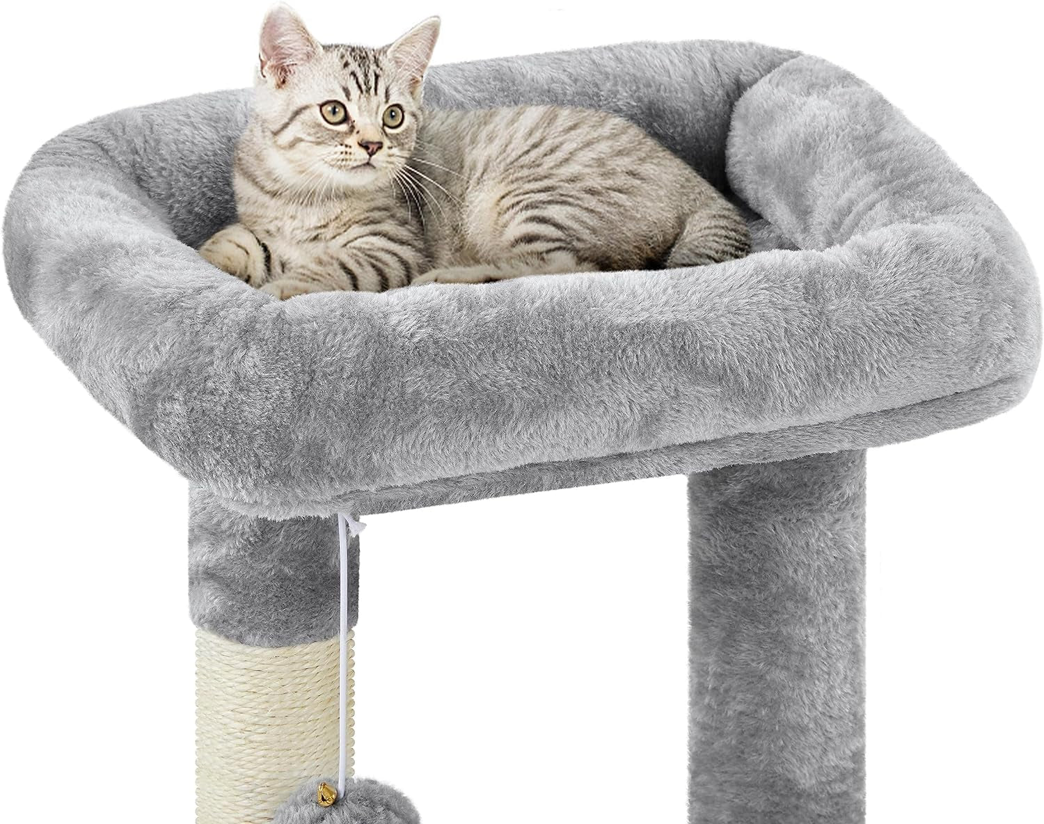 The Modern Minimalist: 34" Modern Cat Tower – Plush Condo, Perch & Nap Basket