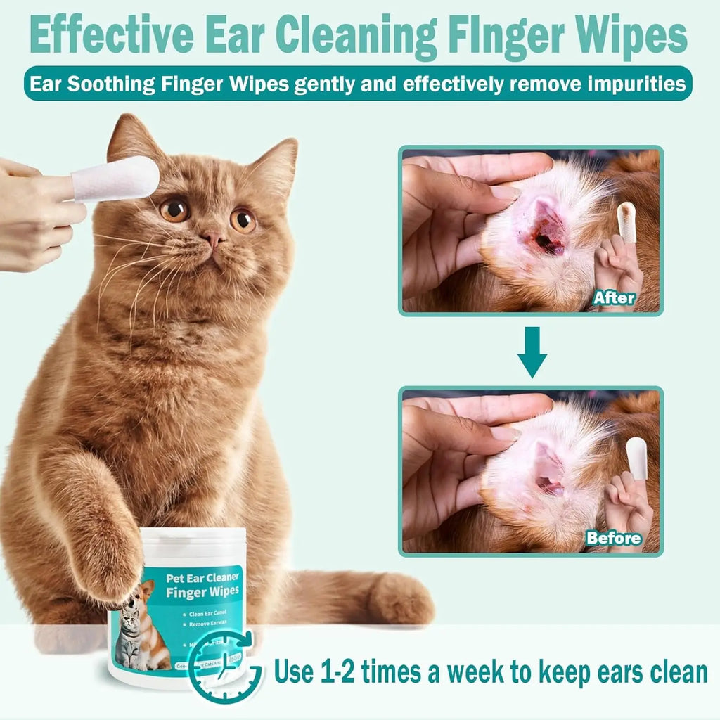 Deep Clean Pet Ear Finger Wipes