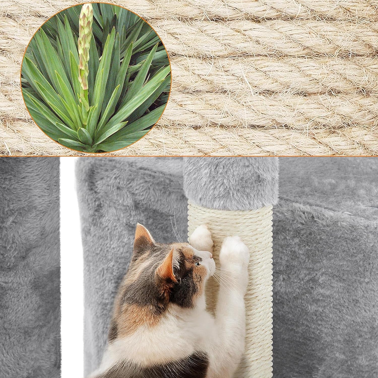 The Modern Minimalist: 34" Modern Cat Tower – Plush Condo, Perch & Nap Basket