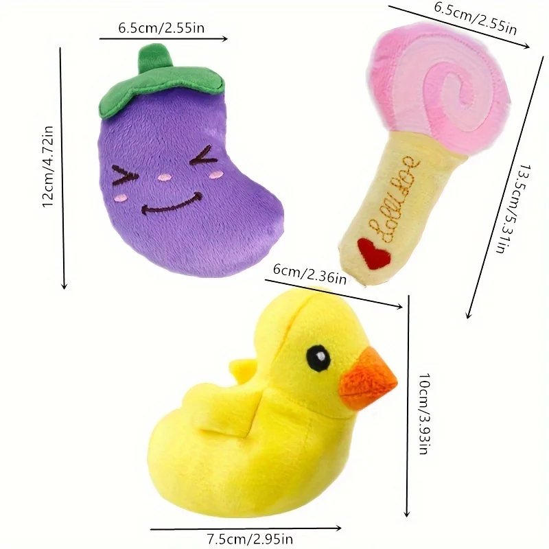 10-Piece Plush Fruit & Vegetable Dog Toy Bundle