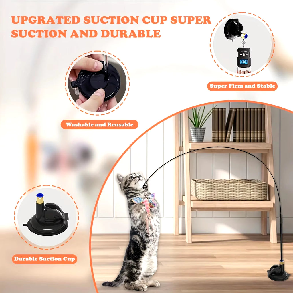Hands-Free Interactive Cat Teaser & Feather Wand