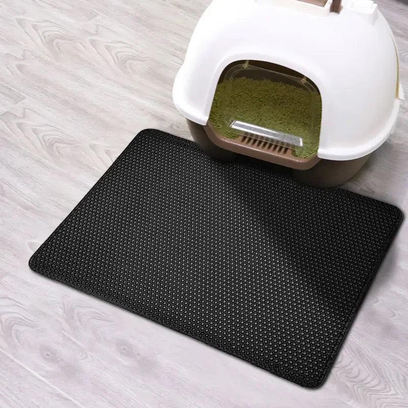 The Ultimate Litter Trapping Mat: Double-Layer Waterproof Protection for Cats