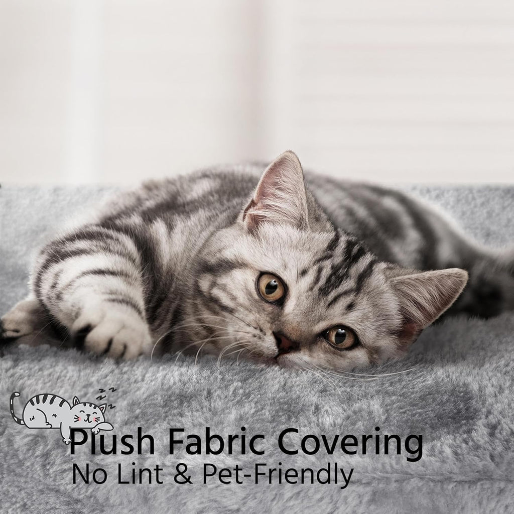 The Modern Minimalist: 34" Modern Cat Tower – Plush Condo, Perch & Nap Basket