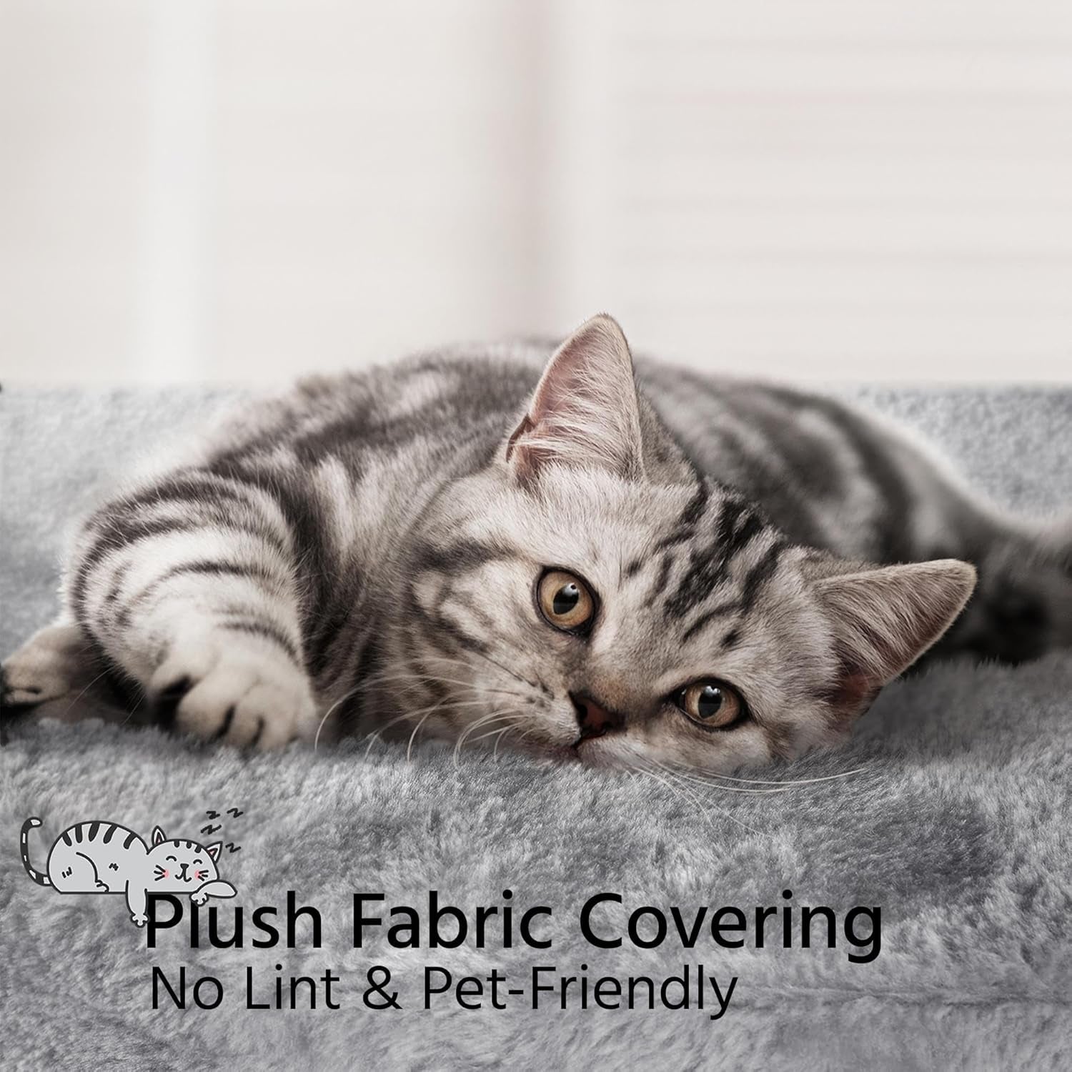 The Modern Minimalist: 34" Modern Cat Tower – Plush Condo, Perch & Nap Basket