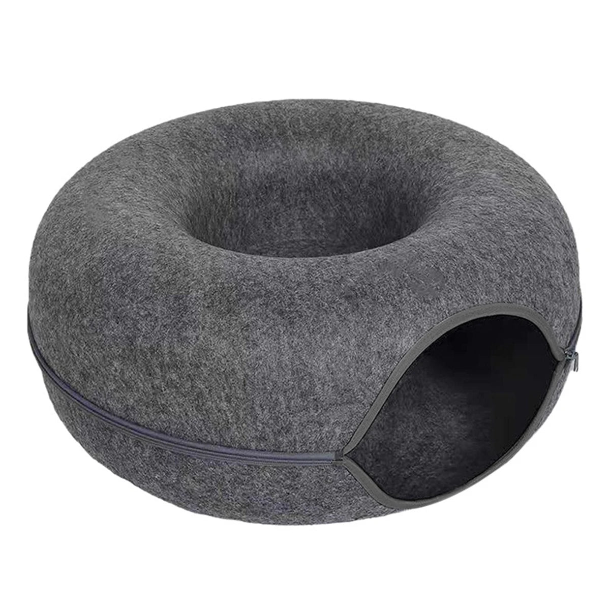 2-in-1 Felt Cat Tunnel & Donut Bed