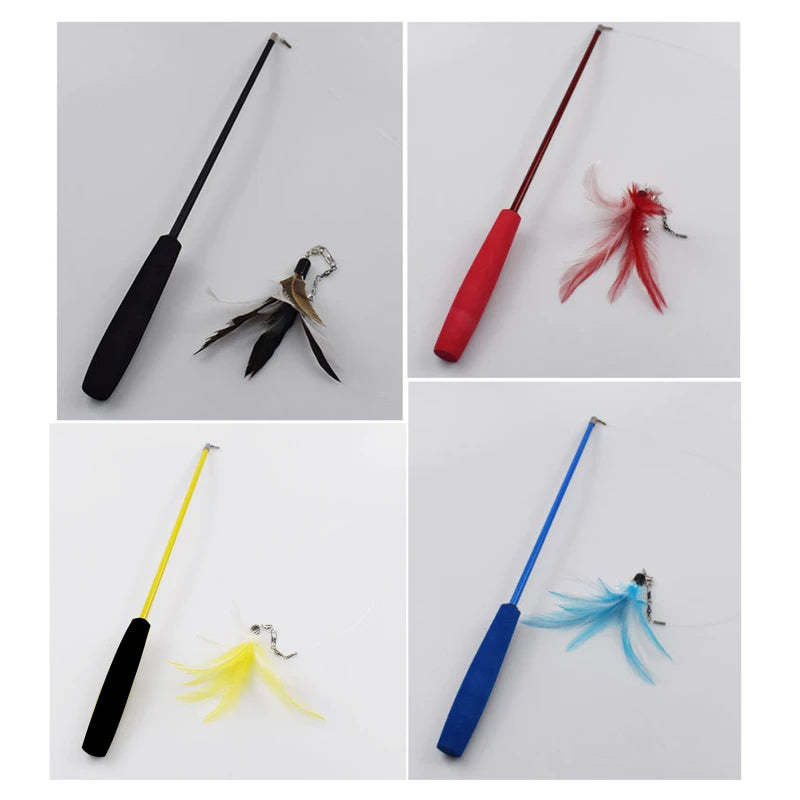 3-Tier Telescopic Kitty Wand – Extendable Fishing Pole Toy for Active Play and Exercise