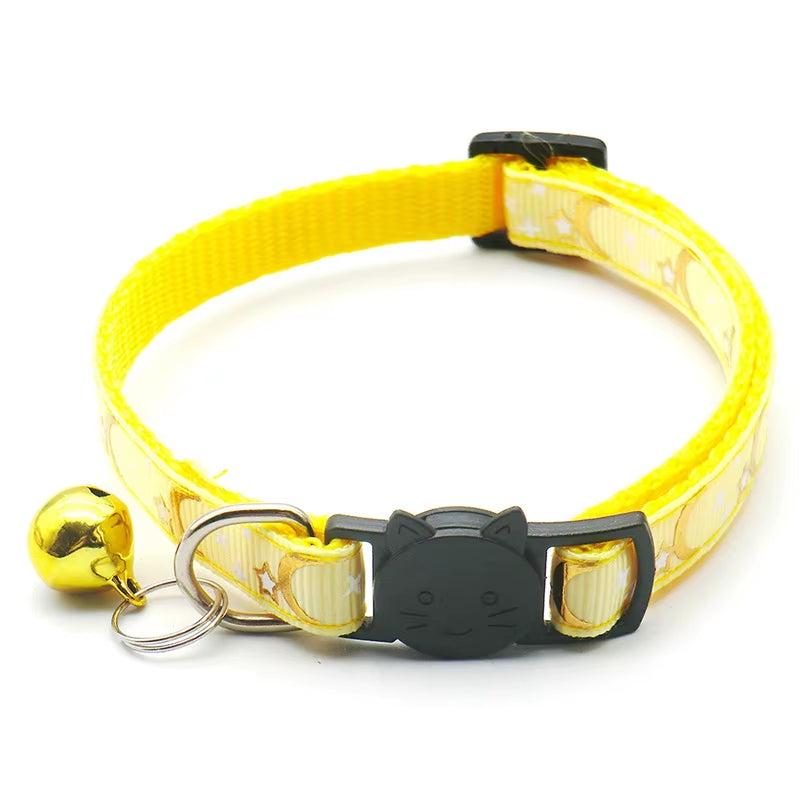 Gold Stars & Moon Adjustable Cat Collar