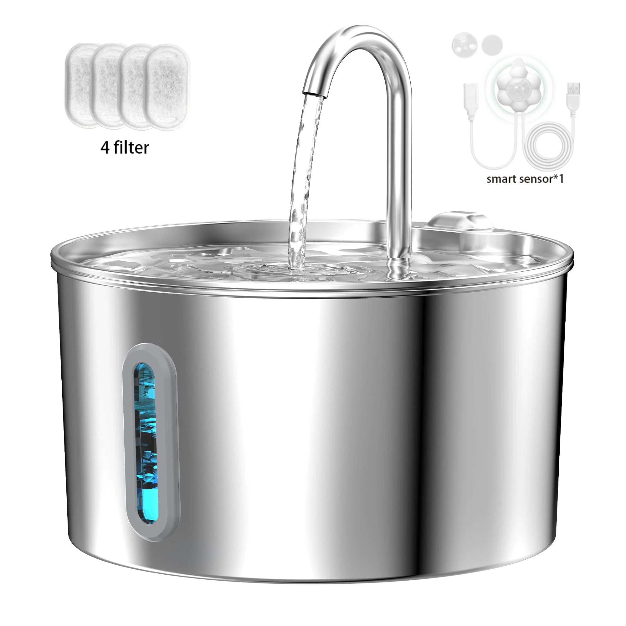 2.2L Stainless Steel Automatic Cat Water Fountain