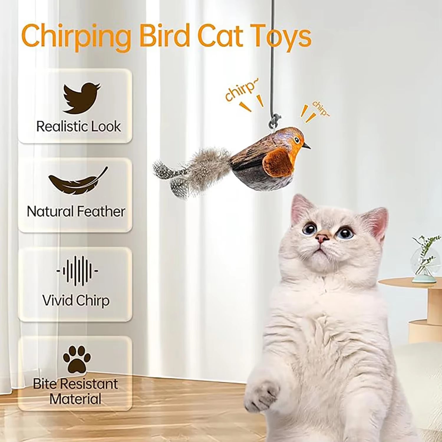 The Playful Predator: Interactive Hanging Bird Cat Toy