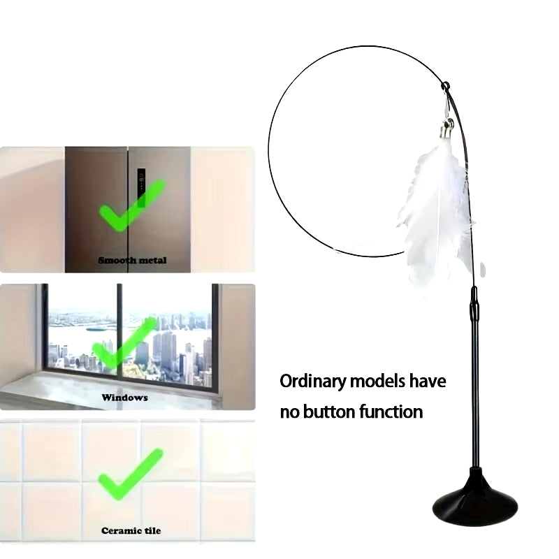 Hands-Free Interactive Cat Teaser & Feather Wand