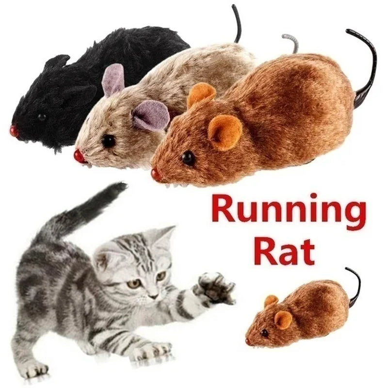 Lifelike Plush Running Mouse Toy
