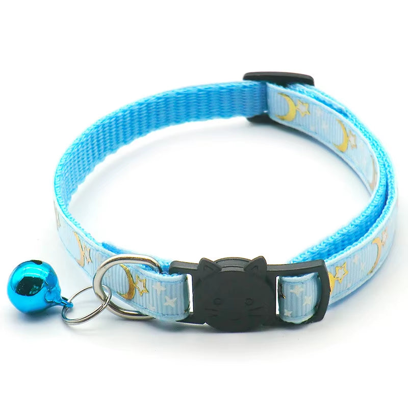 Gold Stars & Moon Adjustable Cat Collar