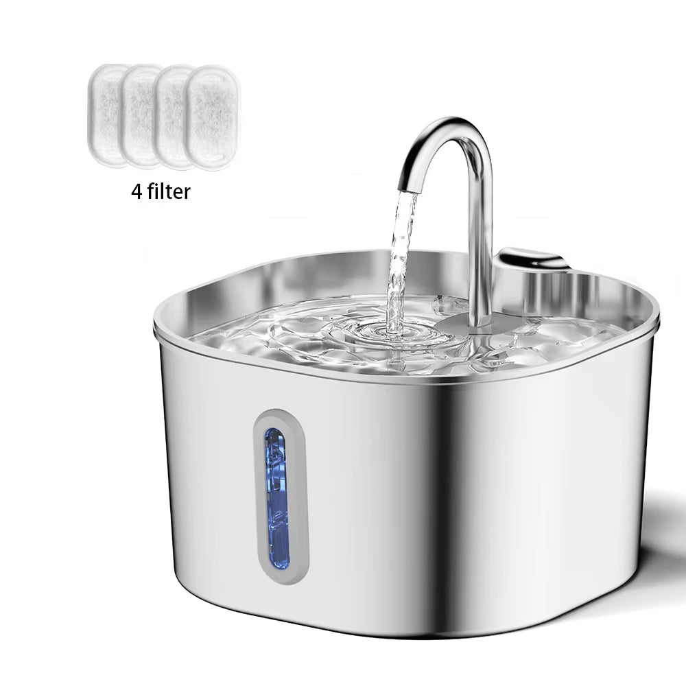 2.2L Stainless Steel Automatic Cat Water Fountain