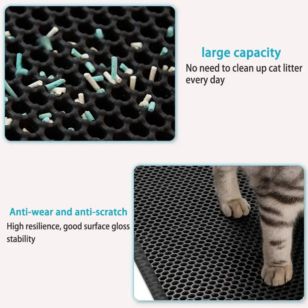 The Ultimate Litter Trapping Mat: Double-Layer Waterproof Protection for Cats