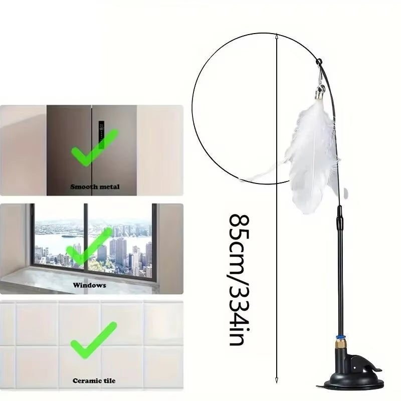 Hands-Free Interactive Cat Teaser & Feather Wand