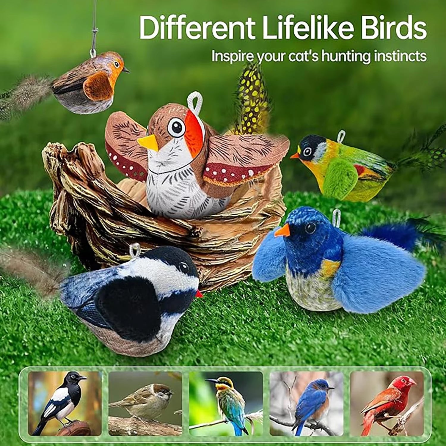 The Playful Predator: Interactive Hanging Bird Cat Toy