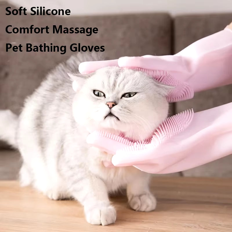 Silicone Pet Grooming & Bathing Gloves