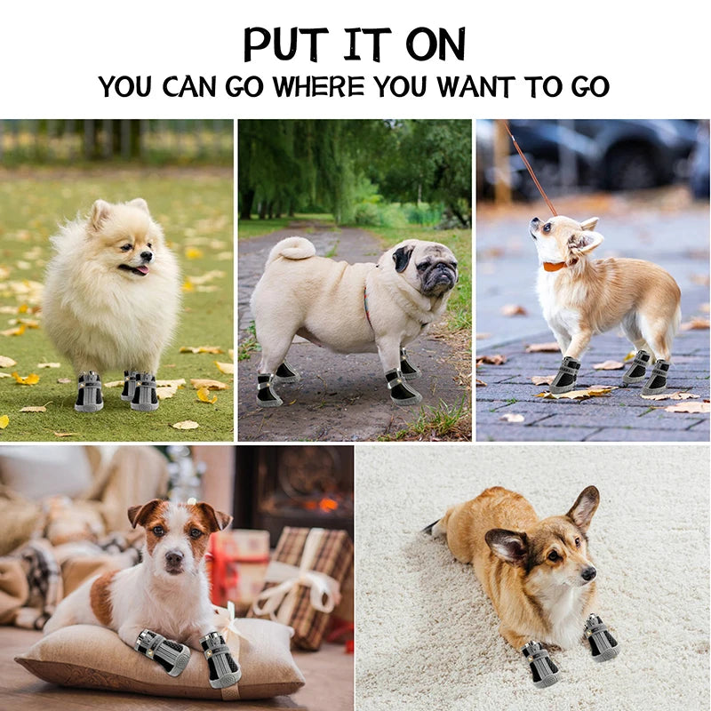Warm Non-Slip Dog Shoes for Climbing and Snow