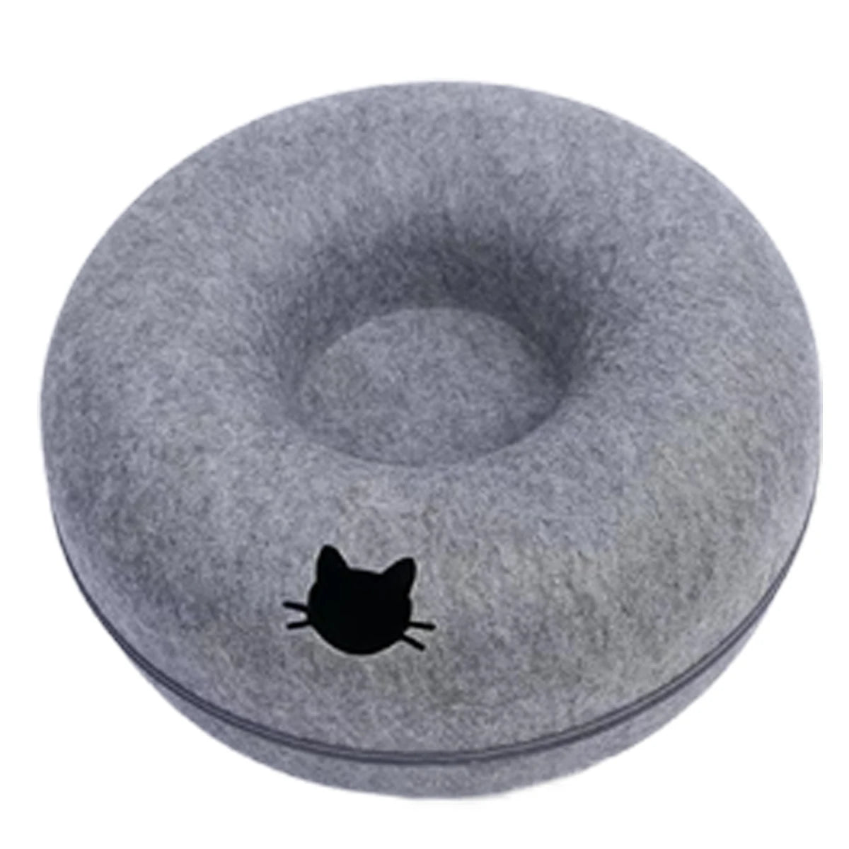 2-in-1 Felt Cat Tunnel & Donut Bed