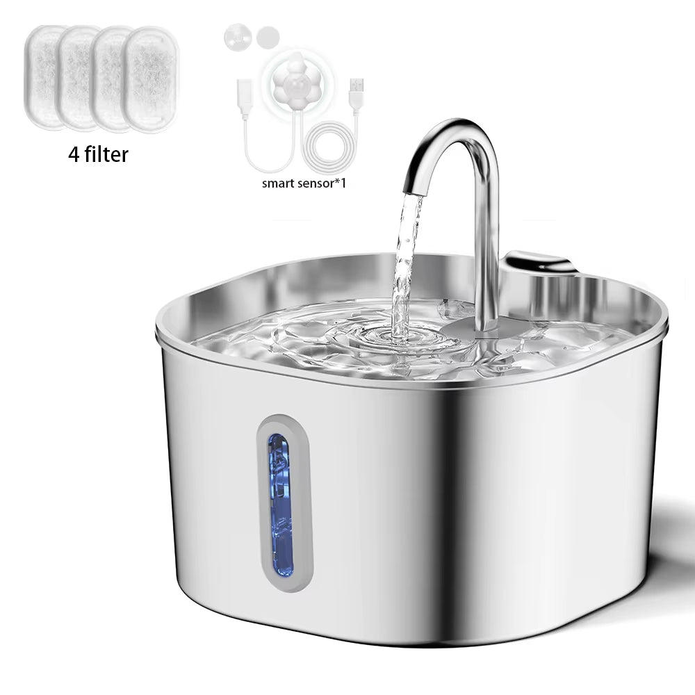 2.2L Stainless Steel Automatic Cat Water Fountain