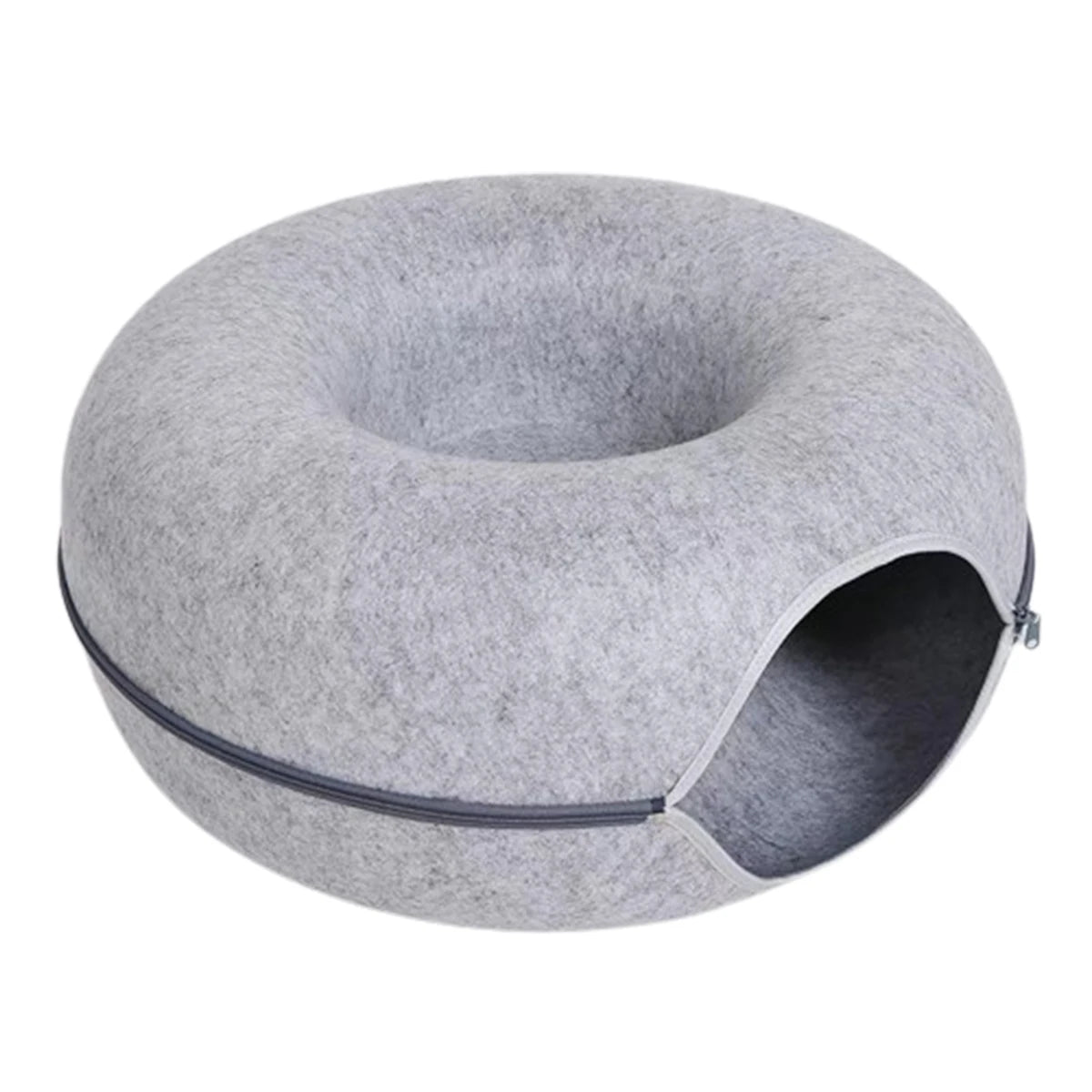 2-in-1 Felt Cat Tunnel & Donut Bed