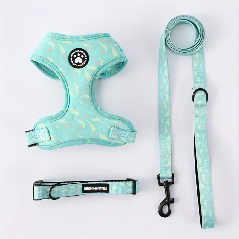 Breathable Knit Fabric Dog Harness & Leash Set - All-Season Vest