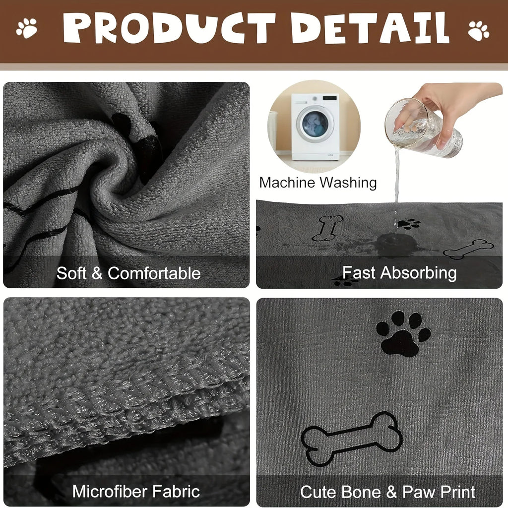 Quick-Drying Pet Microfiber Bath Towel