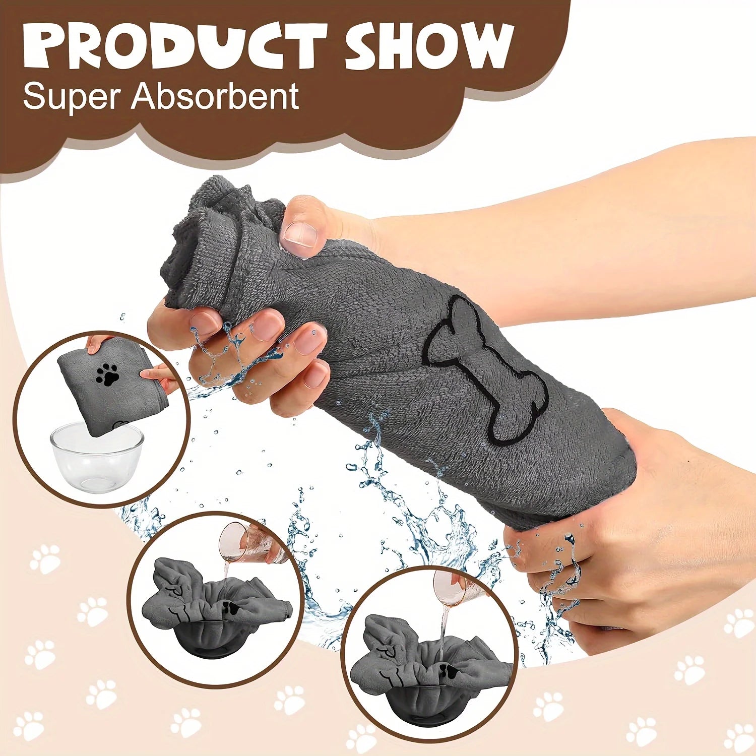 Quick-Drying Pet Microfiber Bath Towel