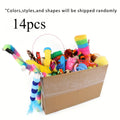 56Pcs/28Pcs/14Pcs Ultimate Multi-Cat Plush & Plastic Toy Set