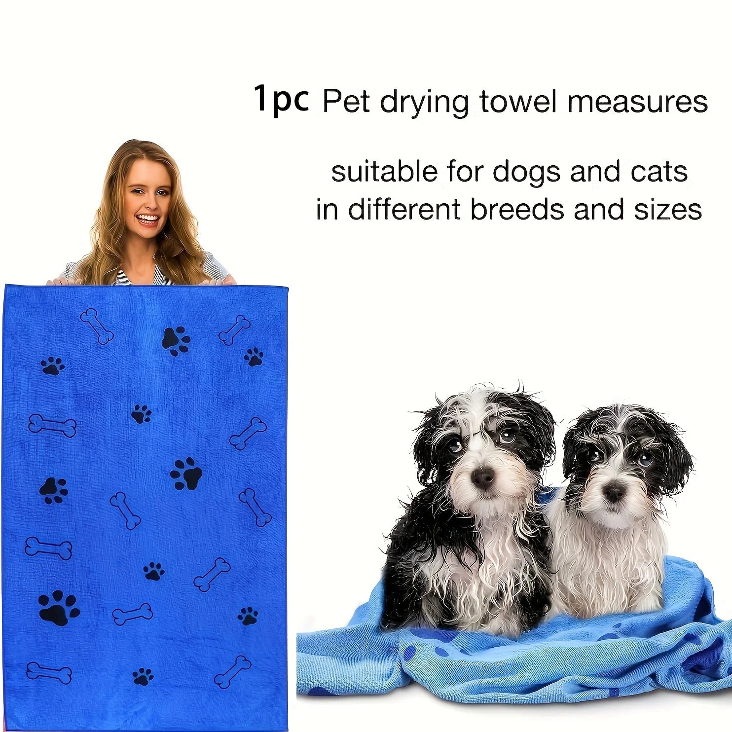 Quick-Drying Pet Microfiber Bath Towel