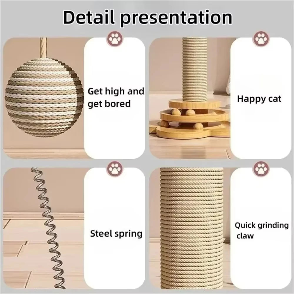 2-in-1 Cat Scratching Post & Play Turntable