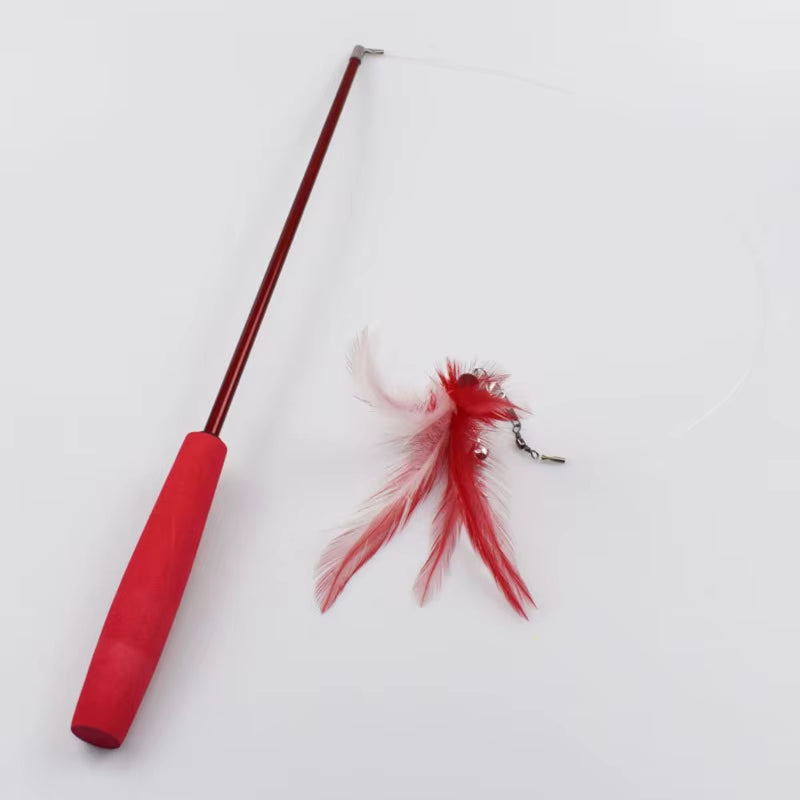 3-Tier Telescopic Kitty Wand – Extendable Fishing Pole Toy for Active Play and Exercise
