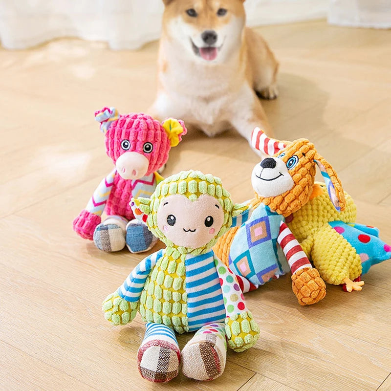 Durable Squeaky Dog Chew – Interactive Plush for Teeth Cleaning