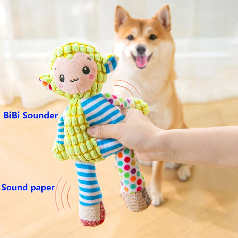 Durable Squeaky Dog Chew – Interactive Plush for Teeth Cleaning
