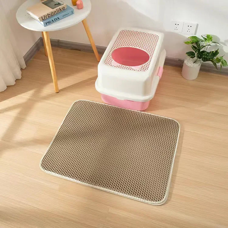 The Ultimate Litter Trapping Mat: Double-Layer Waterproof Protection for Cats