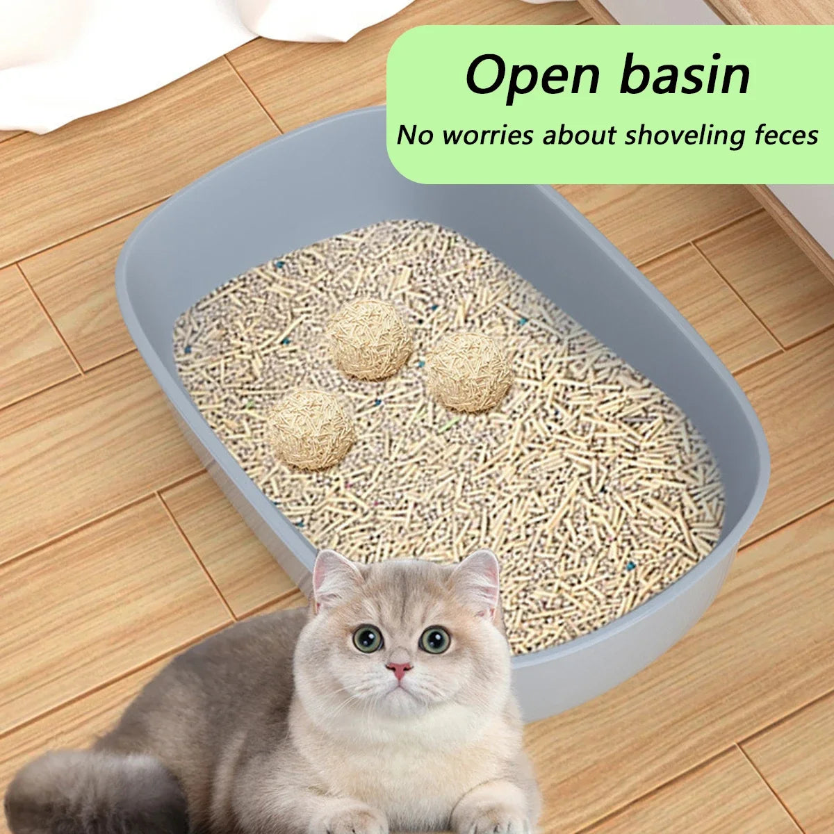 High-Side Cat Litter Box with Scoop