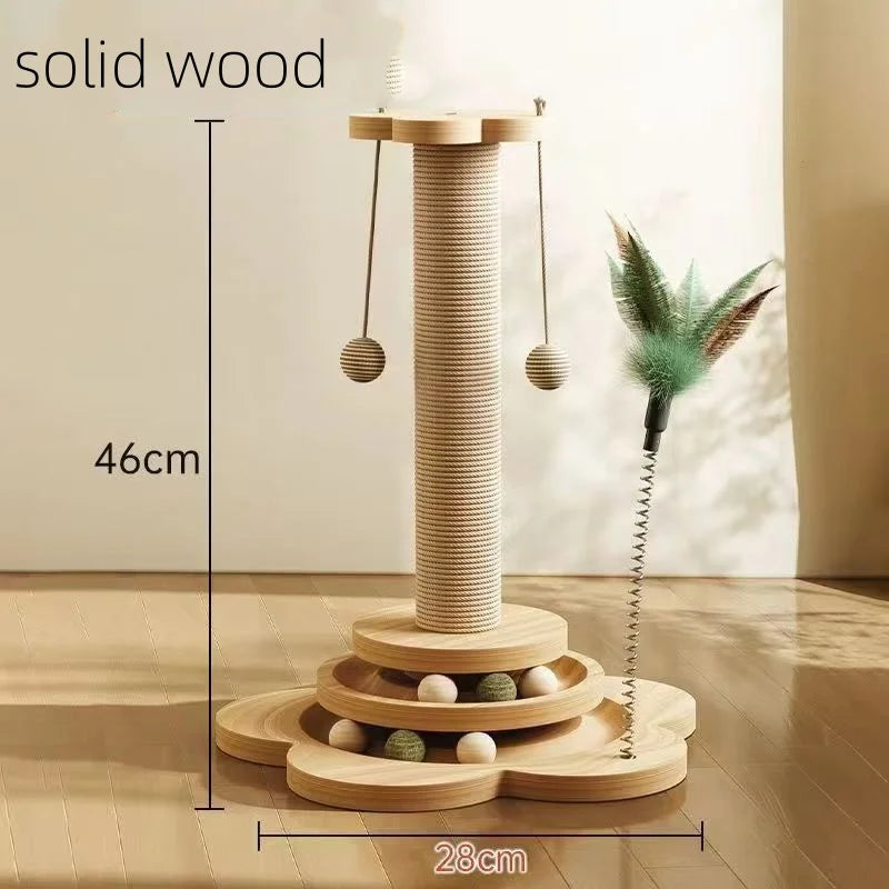 2-in-1 Cat Scratching Post & Play Turntable