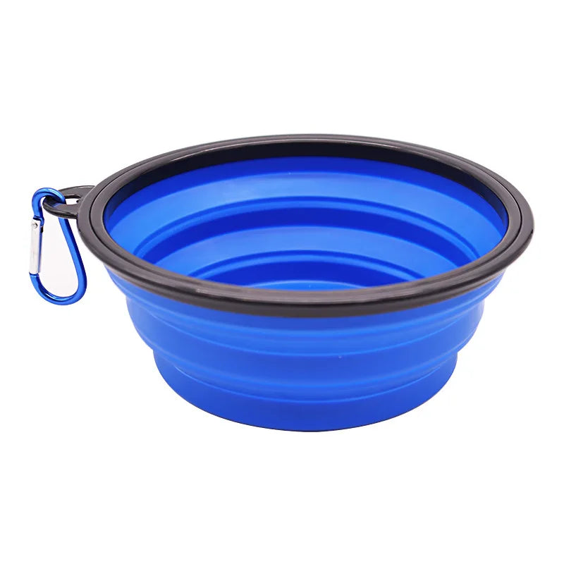 Collapsible Silicone Pet Travel Bowl with Carabiner
