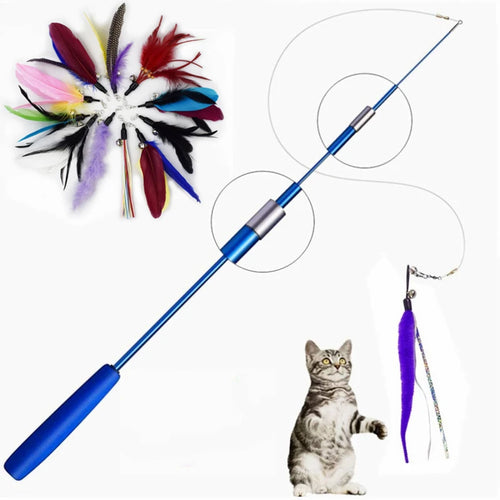 3-Tier Telescopic Kitty Wand – Extendable Fishing Pole Toy for Active Play and Exercise
