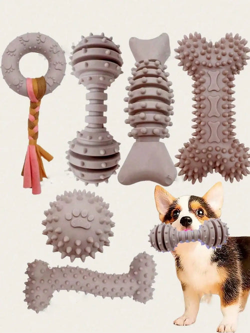 4-Piece Durable Rubber Dog Toy Set