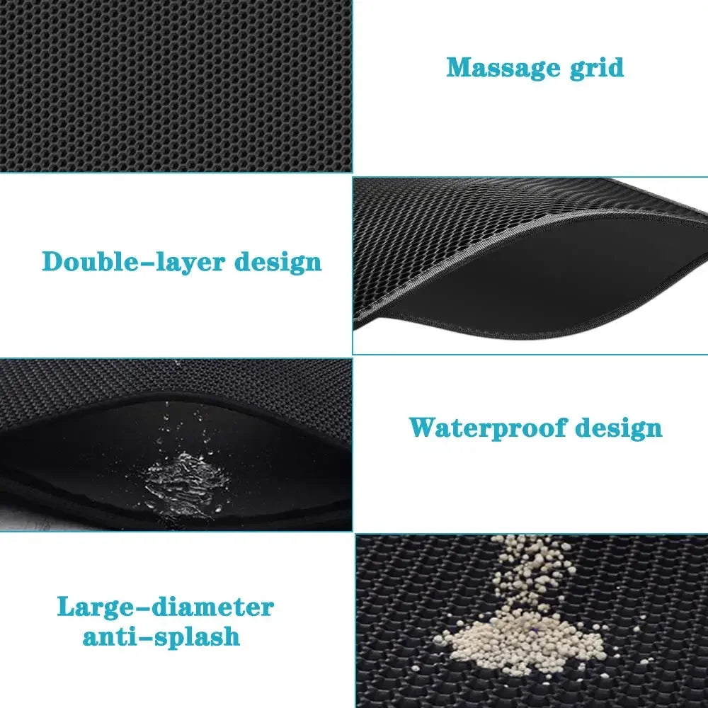 The Ultimate Litter Trapping Mat: Double-Layer Waterproof Protection for Cats