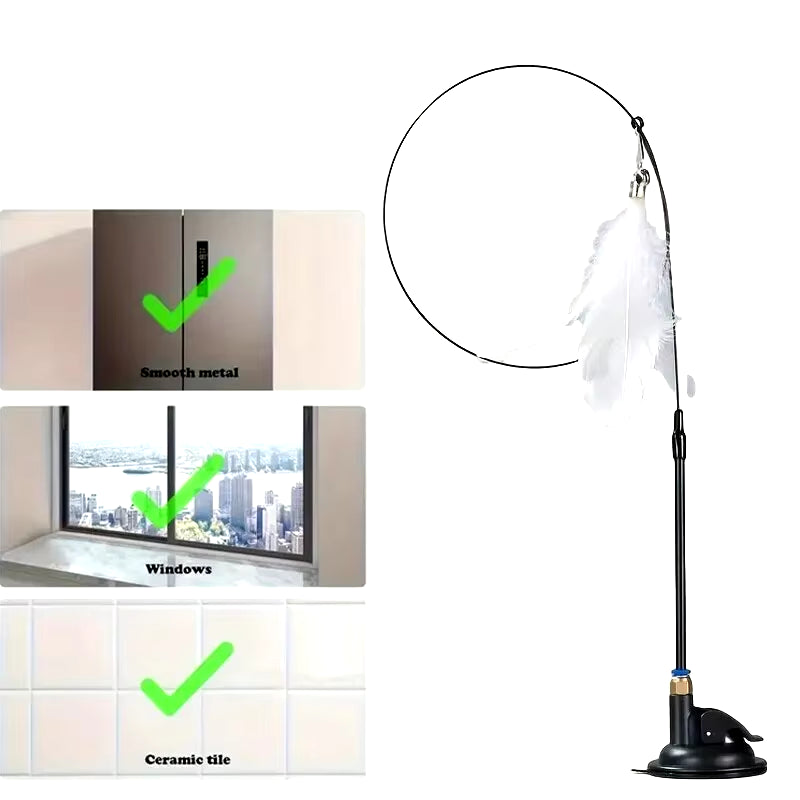 Hands-Free Interactive Cat Teaser & Feather Wand