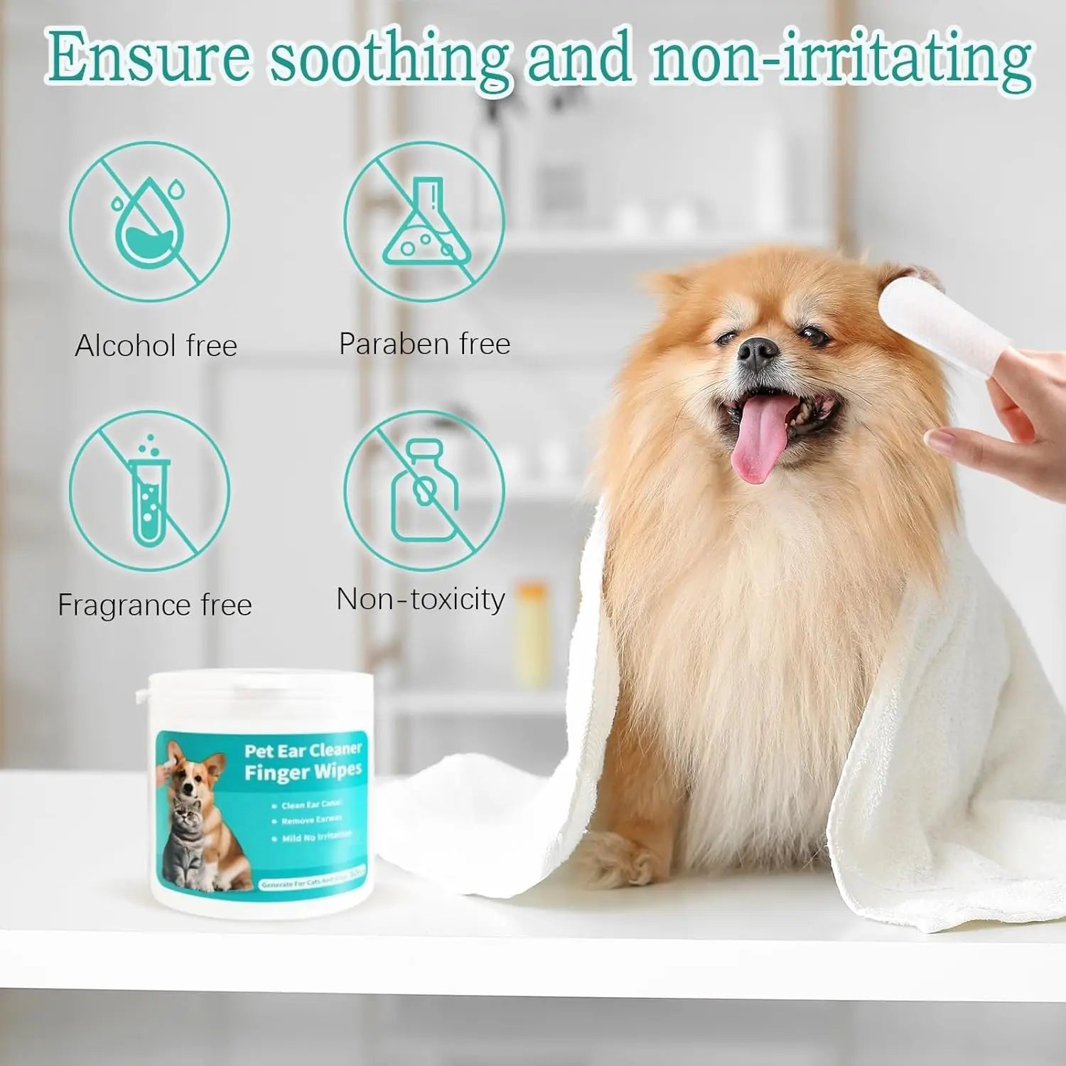 Deep Clean Pet Ear Finger Wipes