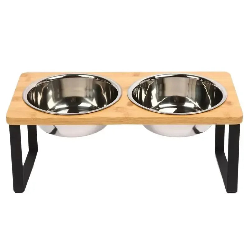 Elevated Wooden Pet Bowl Stand