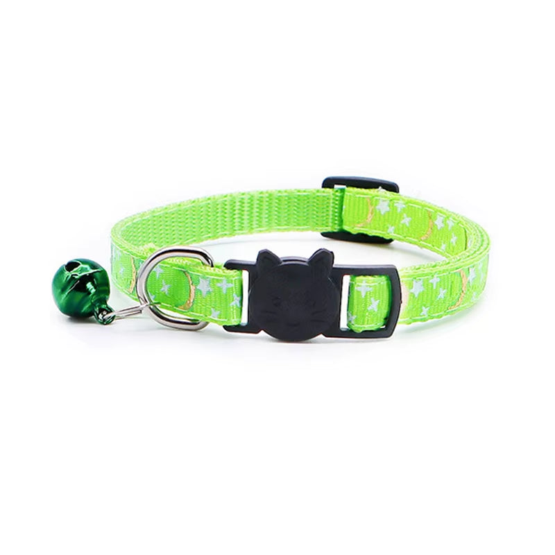 Gold Stars & Moon Adjustable Cat Collar